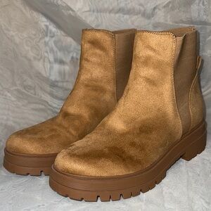 Tan Suede Ankle Boots, Size 10, Nine West